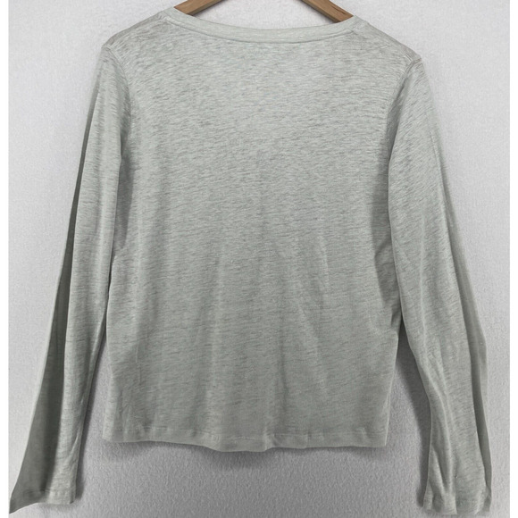 MAJESTIC FILATURES Cardigan 4 L Swarovski Elements Linen Silk Button Front Gray - Picture 3 of 13